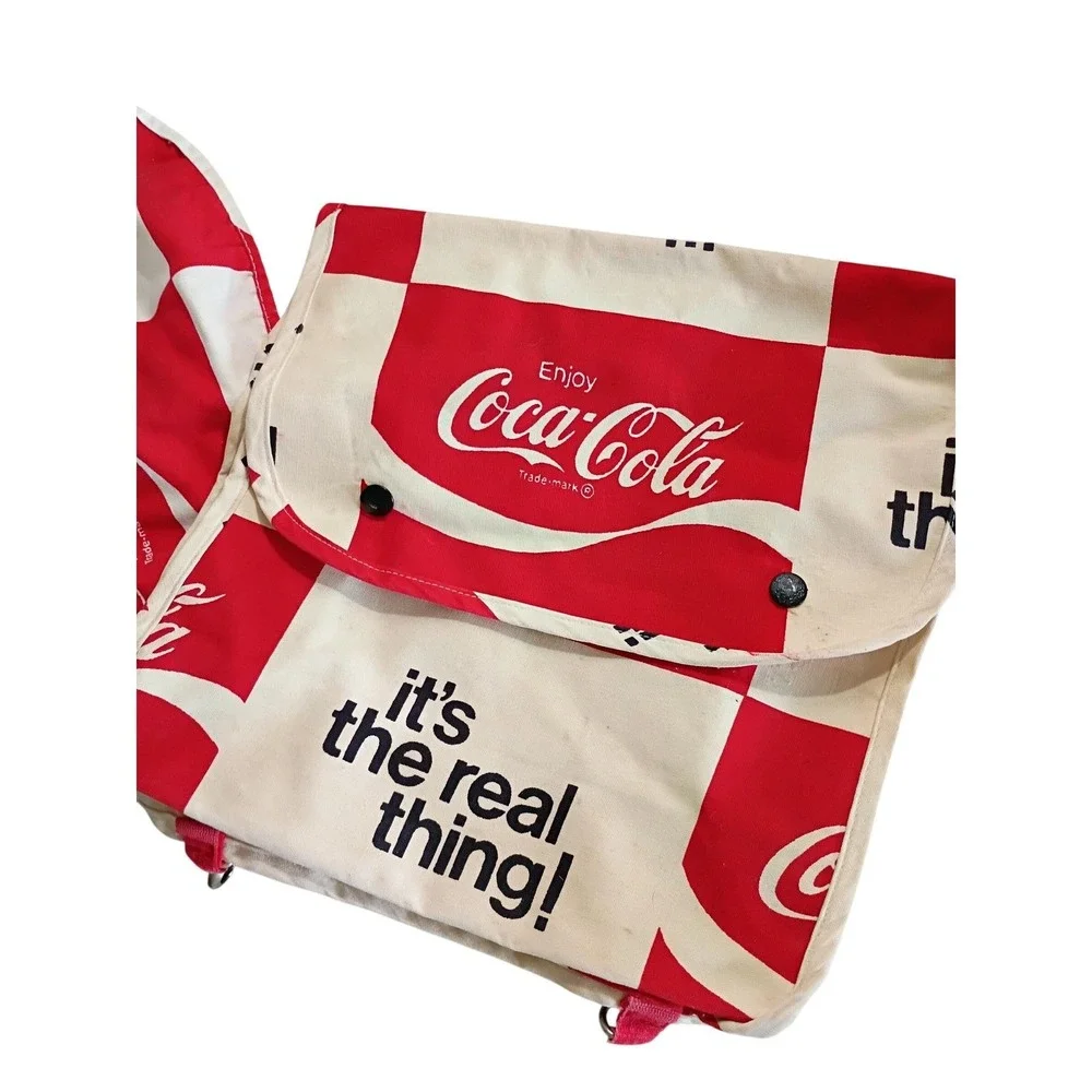 Vintage Coca Cola Red White Hat and Backpack Set Its The Real‎ Thing Canvas Kids